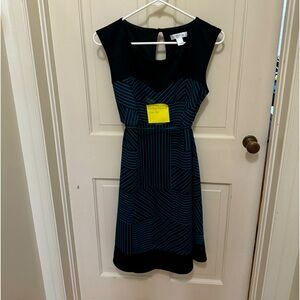 Motherhood med dress! EUC! Teal and black thick sleeveless dress
